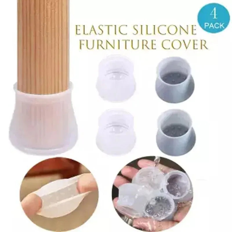 4PCS Furniture Silicon Protection Cover – Chair Leg Caps Silicone Floor Protector Anti-Slip Bottom Chair Pads – Without Marks