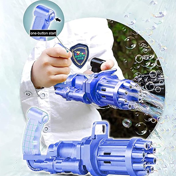 Kids Automatic Gatling Bubble Gun Toys with 1x Bubble Liquid Bottle (High Quality)