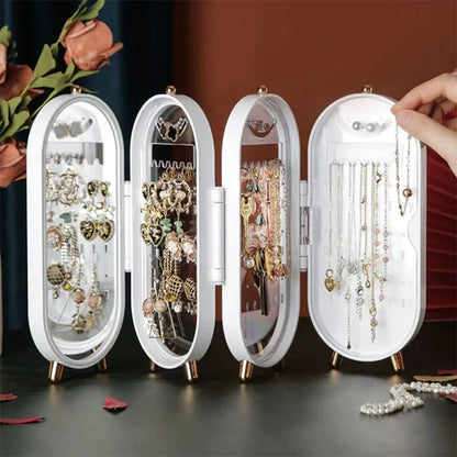 FOLDABLE JEWELRY ORGANIZER &#038; MIRROR