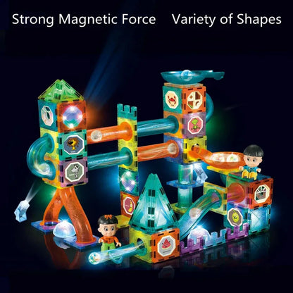 Magic Magnetic 3D Building Blocks Magnetic Marble Run Set 49-PCS