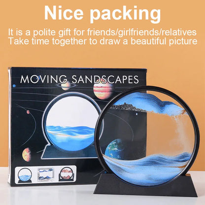 3D Moving Sand Art Hourglass 7 inch