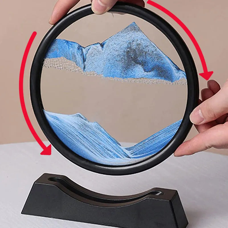 3D Moving Sand Art Hourglass 7 inch